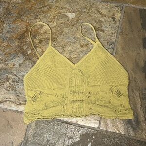 Free People Intimately Sage Green Eyelet Stretchy Bra M/L